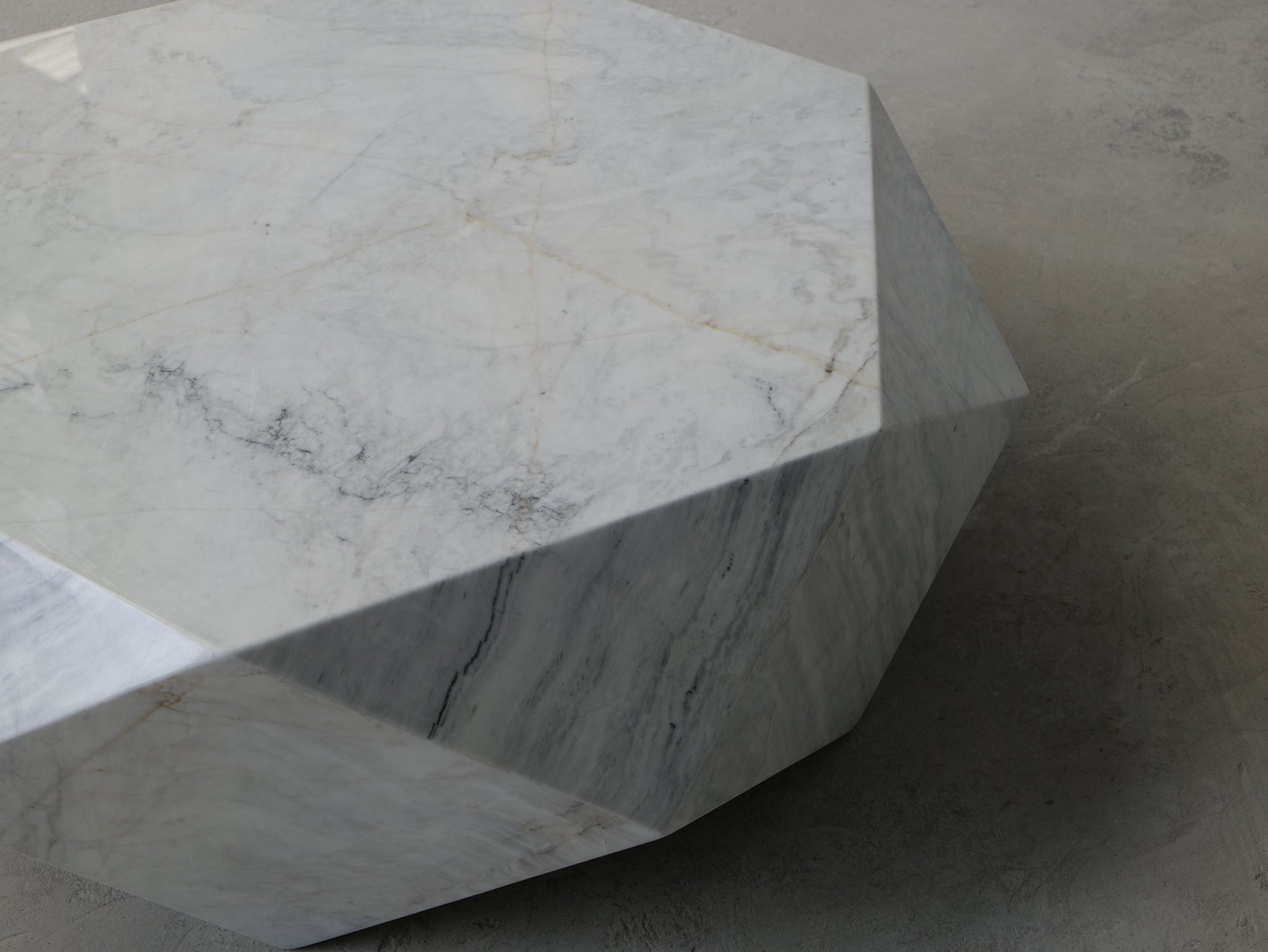 Verona White Natural Marble Rhombus Edge Stylish Simple Furniture Coffee Table