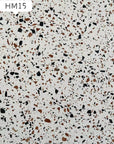 Colored terrazzo slabs, matte finish