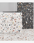 White Terrazzo Stone Look Tiles for Sophisticated Garden and Terrace Areas