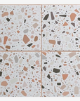 Textured White Stone Terrazzo Tiles for Sleek, Modern Outdoor Flooring