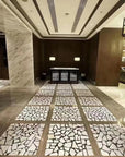 Black and white floor decoration natural marble mosaic terrazzo slab