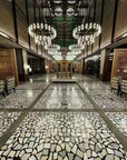 Black and white floor decoration natural marble mosaic terrazzo slab