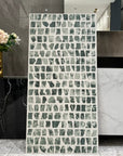 Regular dark green/off-white natural marble aggregate terrazzo wall and floor decorative panels