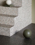 Glossy stone effect terrazzo tiles for contemporary outdoor spaces