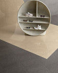 Textured grey stone terrazzo tiles for a stylish and modern interior flooring