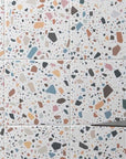 White Terrazzo Stone Look Tiles for Sophisticated Garden and Terrace Areas