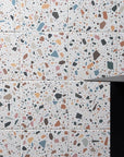 White Terrazzo Stone Look Tiles for Sophisticated Garden and Terrace Areas