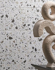 Textured White Stone Terrazzo Tiles for Sleek, Modern Outdoor Flooring