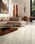 Modern terrazzo tiles bring natural elegance to interior spaces