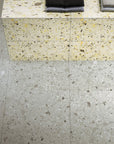 Sophisticated stone look terrazzo tiles for a timeless patio design