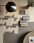 Grey terrazzo tiles with stone texture for an elegant terrace design