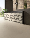 Smooth stone-look terrazzo tiles for sophisticated interiors