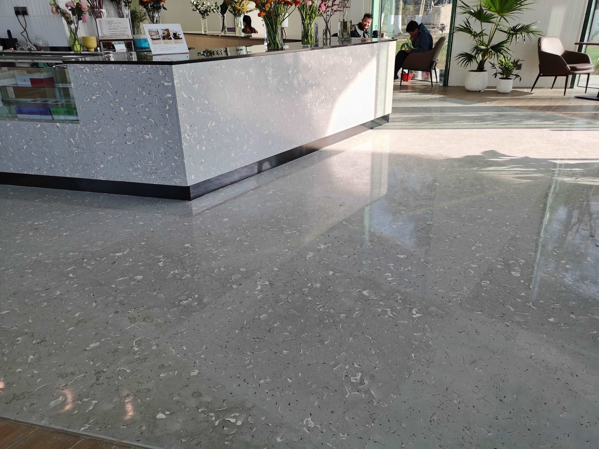 Oyster Shell Aggregate Mosaic Terrazzo Floor Decorative Panel