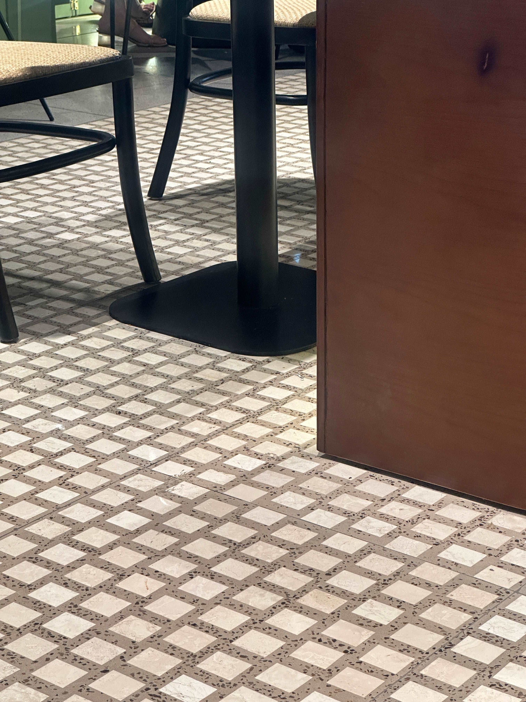 Regularly Arranged And Combined Coffee-colored Mosaic Terrazzo Floor Decorative Panels