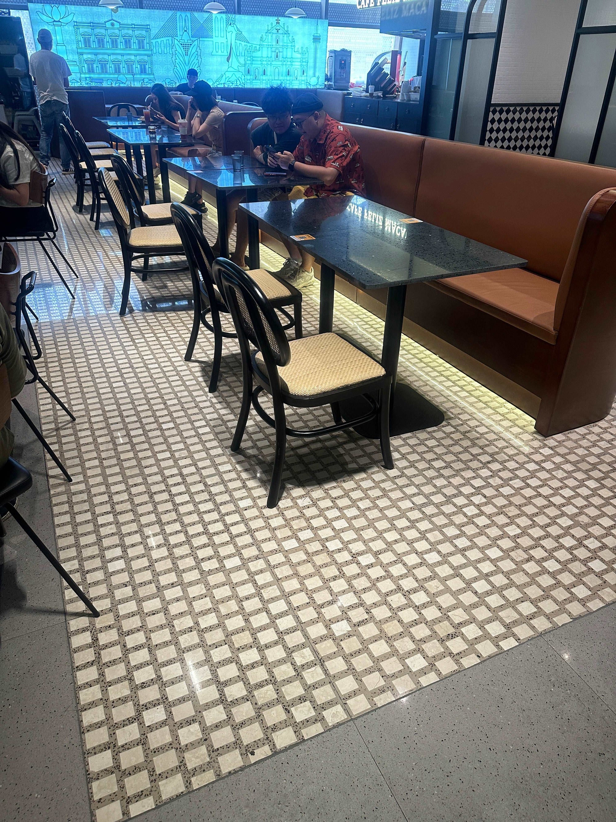 Regularly Arranged And Combined Coffee-colored Mosaic Terrazzo Floor Decorative Panels