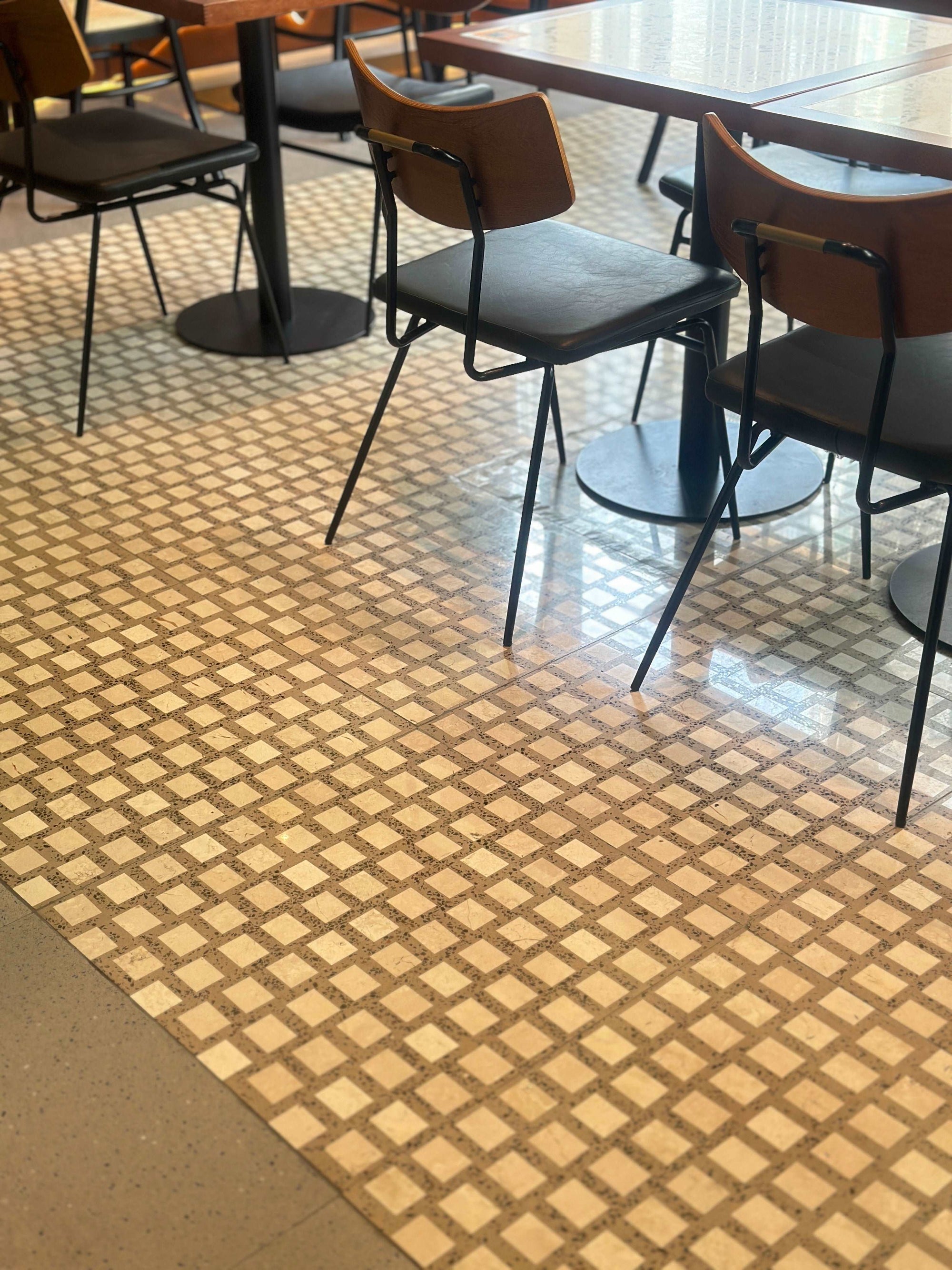 Regularly Arranged And Combined Coffee-colored Mosaic Terrazzo Floor Decorative Panels