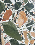 Small fresh large flower green mosaic terrazzo floor decorative panel