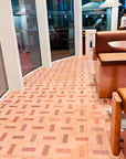 Red brick aggregate mosaic terrazzo slab Internet celebrity milk tea shop floor decoration prefabricated panel