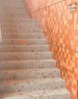 Manufacturer customized red brick mosaic terrazzo shopping mall interior floor decorative panels