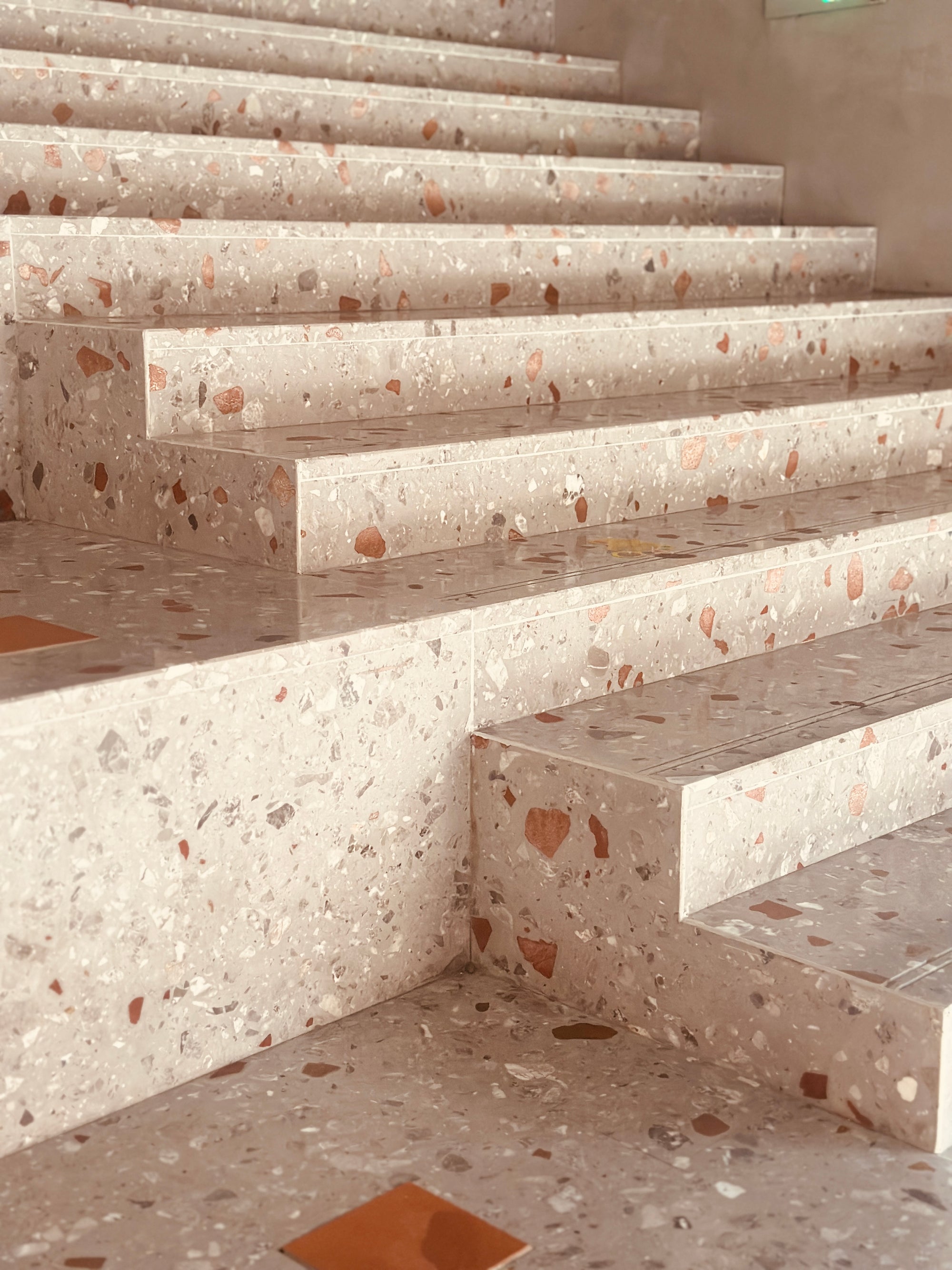 Manufacturer customized red brick mosaic terrazzo shopping mall interior floor decorative panels