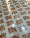 Natural red brick aggregate mosaic terrazzo slabs shopping mall custom floor decorative panels factory direct sales