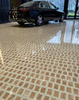 Natural red brick aggregate mosaic terrazzo slabs shopping mall custom floor decorative panels factory direct sales