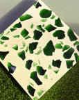 Crystal mosaic prefabricated panel manufacturers custom-produce green aggregate terrazzo wall and floor decorative panels