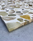 Natural jade mosaic concrete decorative panel translucent terrazzo panel