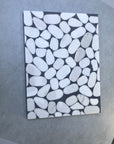 White marble mosaic terrazzo precast slab round pebble decorative floor panel