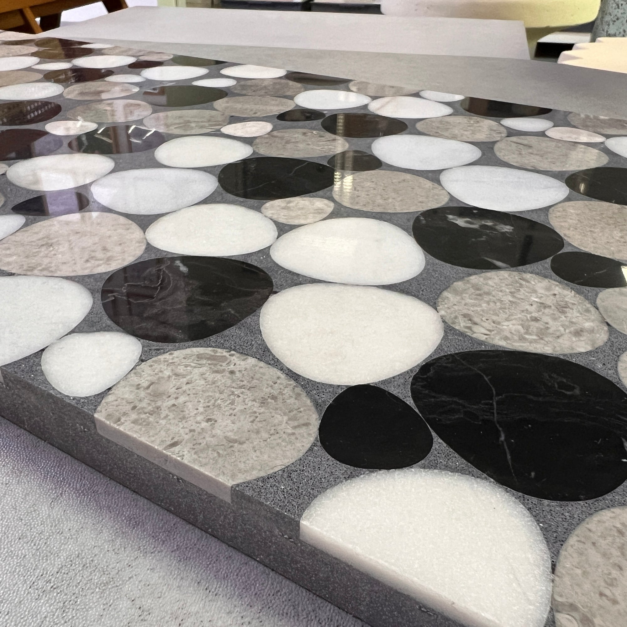 Natural marble aggregate mosaic concrete mosaic floor decorative panel