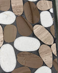 Brown mosaic concrete decorative board natural travertine aggregate terrazzo prefabricated board