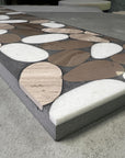 Brown mosaic concrete decorative board natural travertine aggregate terrazzo prefabricated board