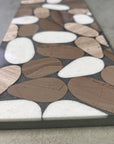 Brown mosaic concrete decorative board natural travertine aggregate terrazzo prefabricated board