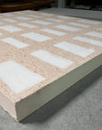 Beige mosaic terrazzo full body marble aggregate regular arrangement combination concrete floor decoration