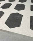 Black and white mosaic terrazzo regular hexagonal aggregate concrete decoration factory custom production