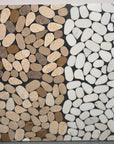 Natural marble mosaic terrazzo slab two-color full-body aggregate decorative concrete panel