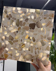 Have you ever seen a terrazzo plate that can transmit light? It is very suitable for partitions.