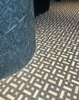 Black And White Checkered Mosaic Terrazzo Floor Decorative Panel