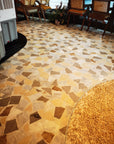 Cream yellow large aggregate mosaic terrazzo brand restaurant floor decorative panel