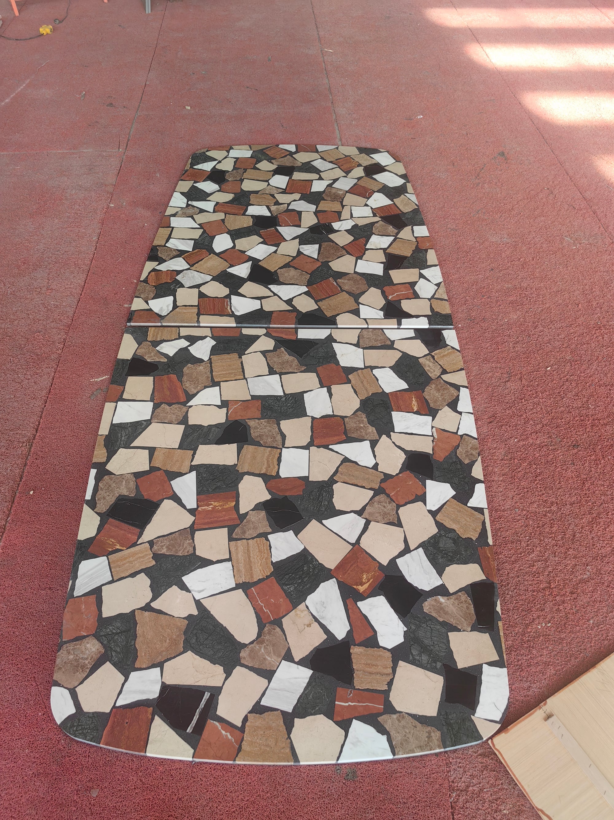 Marble floor and countertop decoration ice crack mosaic terrazzo slab