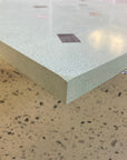 Mosaic terrazzo slab of matcha light green terrazzo and small irregular marble aggregates