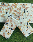 Caramel maple leaf small particles natural marble terrazzo floor anti-slip decorative panel