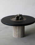 Silver Travertine Natural Marble Small Groove Design Simple Fashion Furniture Dining Table