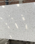 White terrazzo tiles with a durable glossy finish for terraces and gardens