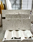 Milky white translucent small particle artificial stone floor and wall decoration panels