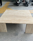 Natural Travertine Polished Large Space Easy To Clean Simple Furniture Coffee Table