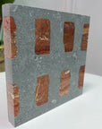 Regular/Irregular Red Brown Natural Marble Mosaic Terrazzo Slab