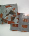 Regular/Irregular Red Brown Natural Marble Mosaic Terrazzo Slab