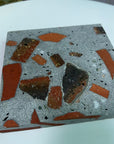 Regular/Irregular Red Brown Natural Marble Mosaic Terrazzo Slab