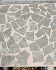 Light gray natural marble aggregate mosaic terrazzo slab